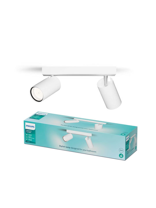 Philips Idris Double Spot with Socket GU10 in White Color