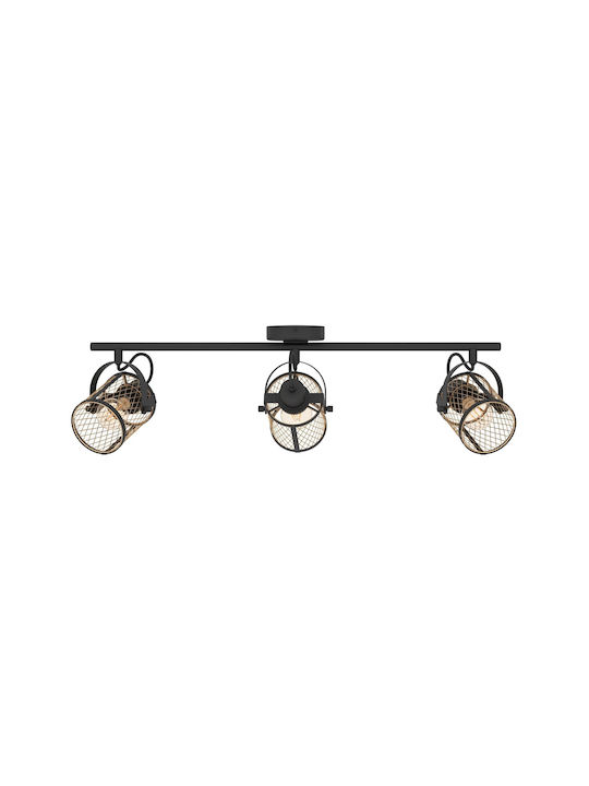 Eglo Dellow Triple Spot with Socket E27 in Black Color
