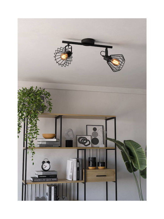Eglo Tabillano Double Spot with Socket E27 in Black Color