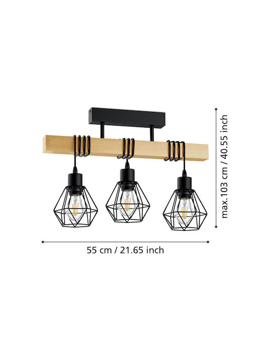 Eglo Ceiling Mount Light Brown with Socket E27