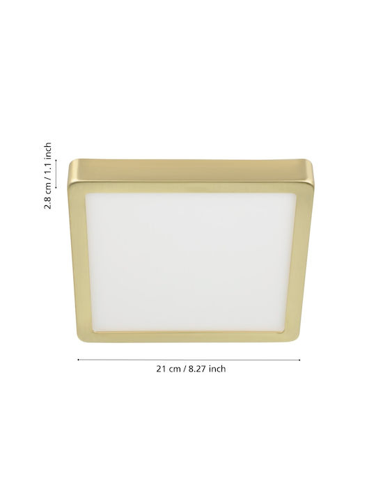 Eglo Fueva Ceiling Mount Light 21cm Gold with Integrated LED and Remote Control
