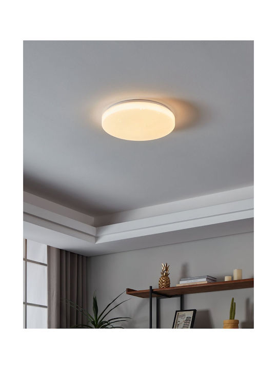 Eglo Totari-z Smart Ceiling Mount Light 38cm White with Integrated LED and Remote Control