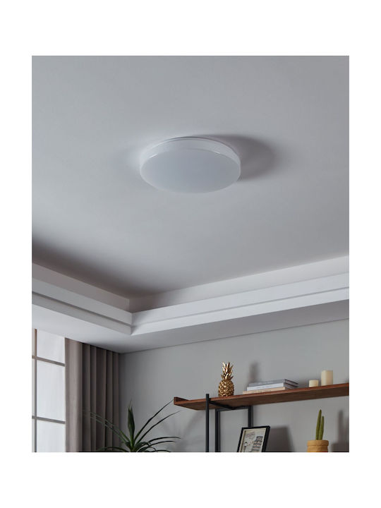 Eglo Totari-z Smart Ceiling Mount Light 38cm White with Integrated LED and Remote Control