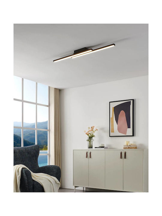 Eglo Fraioli-Z Smart Ceiling Mount Light 105.5cm Black with Integrated LED and Remote Control