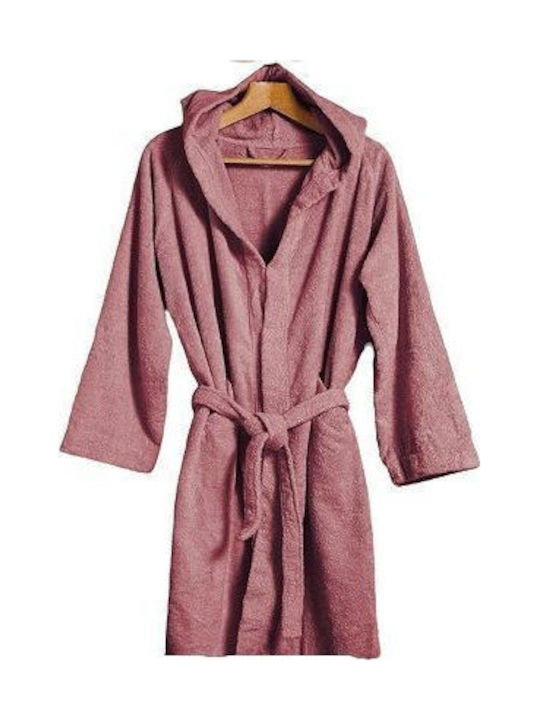 Hatzitex Bademantel mit Kapuze Dusty Rose