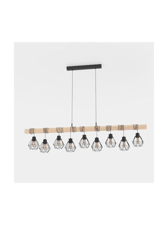 Eglo 44077 Pendant Ceiling Light Townshend 9xe27 60w 230v FSC Certified