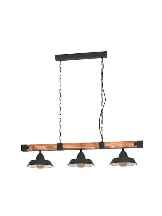 Eglo 44086 Pendant Ceiling Light Oldbury 3xe27 60w 230v FSC Certified