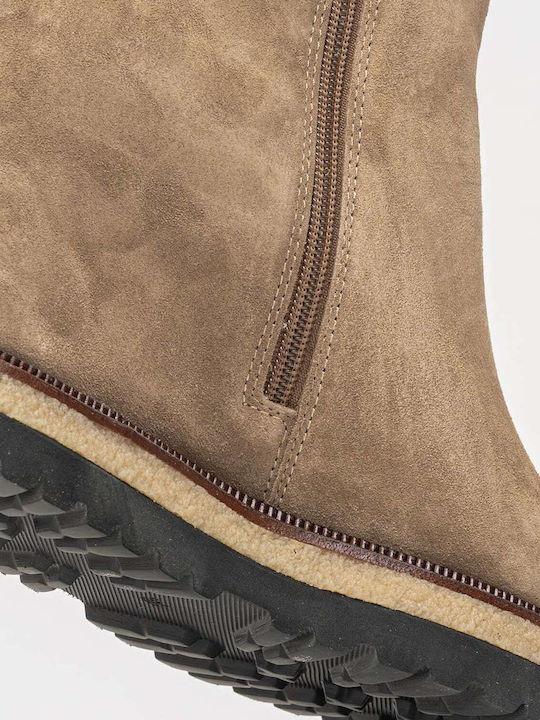 Leather Women's Ankle Boots Brown