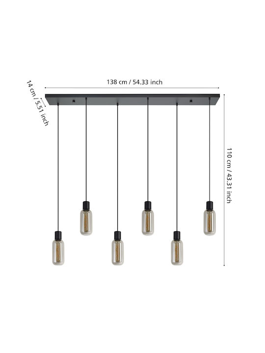 Eglo Pendant Light Black 138x14x110cm