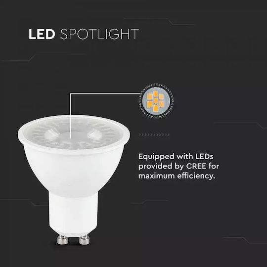 V-TAC LED Лампа 7.5W За Цокъл GU10 И Форма PAR16 Топло Бяло 610 Лумени