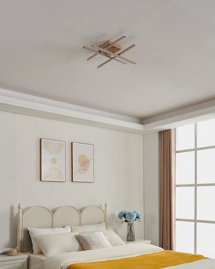Eglo Lasana Ceiling Mount Light 51cm Brown with Integrated LED