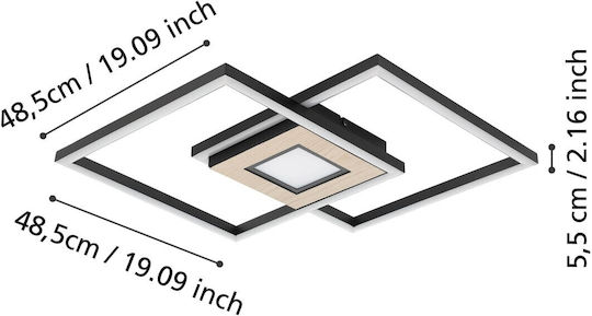 Eglo Marinello Ceiling Mount Light 48.5cm Brown