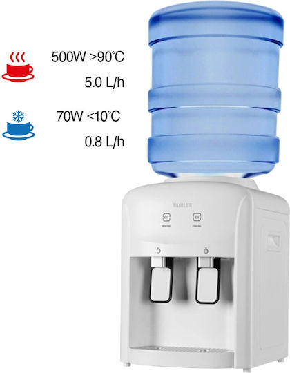 Muhler Bottle Desktop Water Cooler with Cold Water Flow 5lt/h