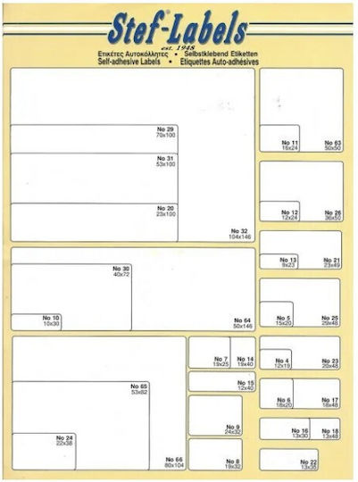 Stef Labels Small Adhesive Labels in White Color 24x32mm