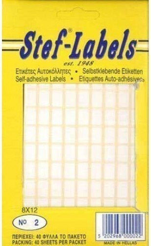 Stef Labels Small Adhesive Labels in White Color 8x1mm