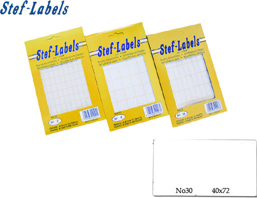 Stef Labels Small Adhesive Labels in White Color 40x72mm