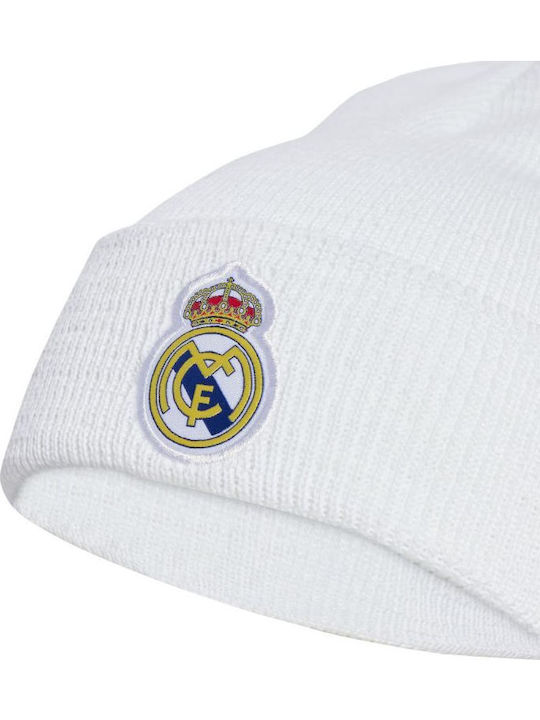 Real Madrid Woolie Cap Beanie Unisex Beanie Knitted in White color