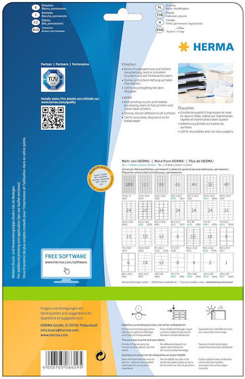 Herma 650 Self-Adhesive Rectangular A4 Labels 38.1x21.2mm