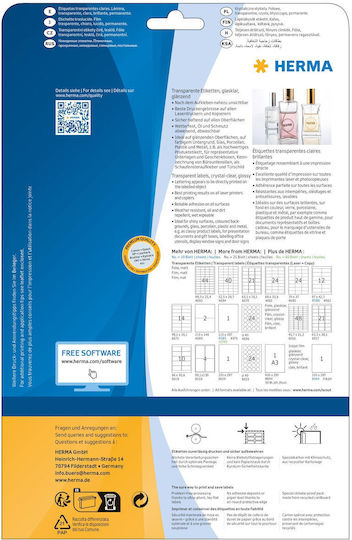 Herma 10 Αυτοκόλλητες Ετικέτες Α4 Ορθογώνιες 99.1x139mm