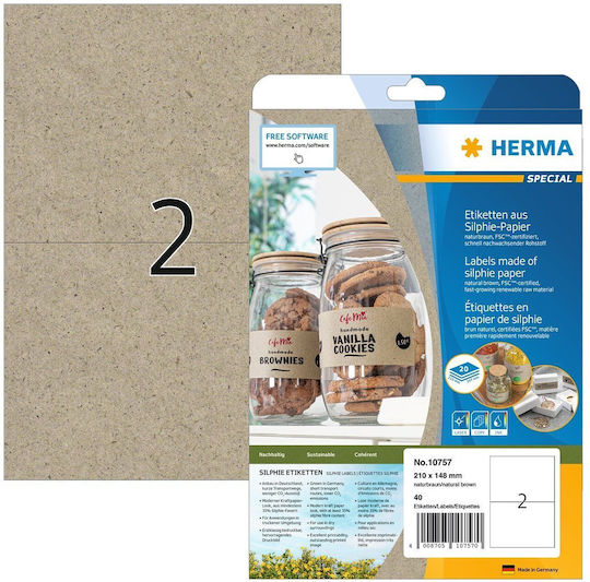 Herma Αυτοκόλλητες Ετικέτες Α4 Ορθογώνιες 210x148mm
