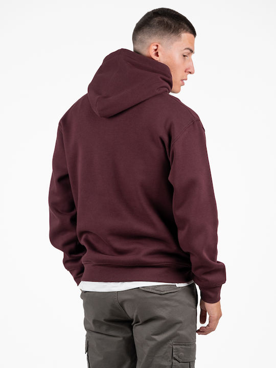 Sweatshirt with Hood Burgundy