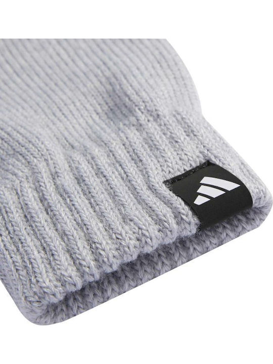 Unisex Set with Beanie Knitted in Gray color