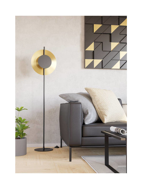 Eglo LED Floor Lamp H150xW38cm. with Warm White Light 1300lm Black