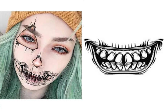 Set 3 Semi-permanent Tattoos Zola Halloween Devilish Smile Design