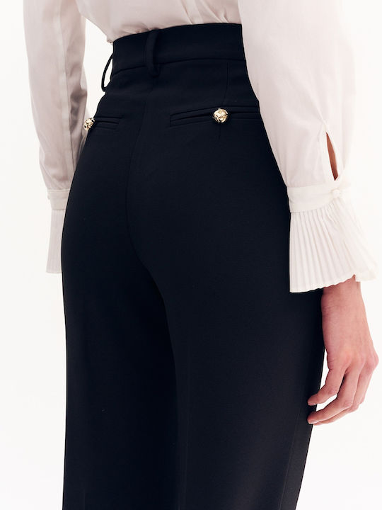 Damen Stoff Hose Black