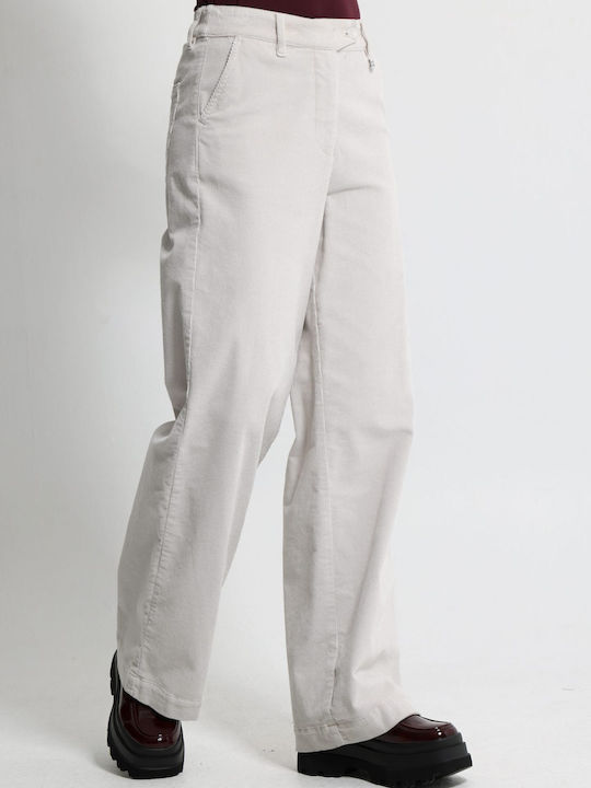 Women's Fabric Trousers Ecru