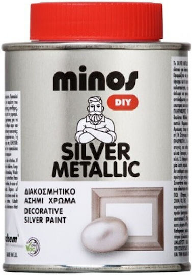 Minos Spray Silver Metallic Χρώμα Διακοσμητικό Ασημί 180ml 09037