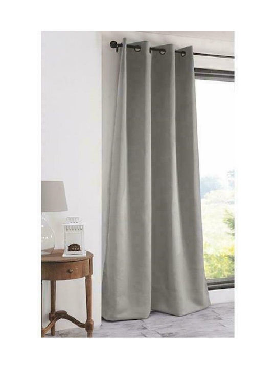 Import Hellas Κουρτίνα Συσκότισης με Τρέσα Γκρι 270x270εκ.