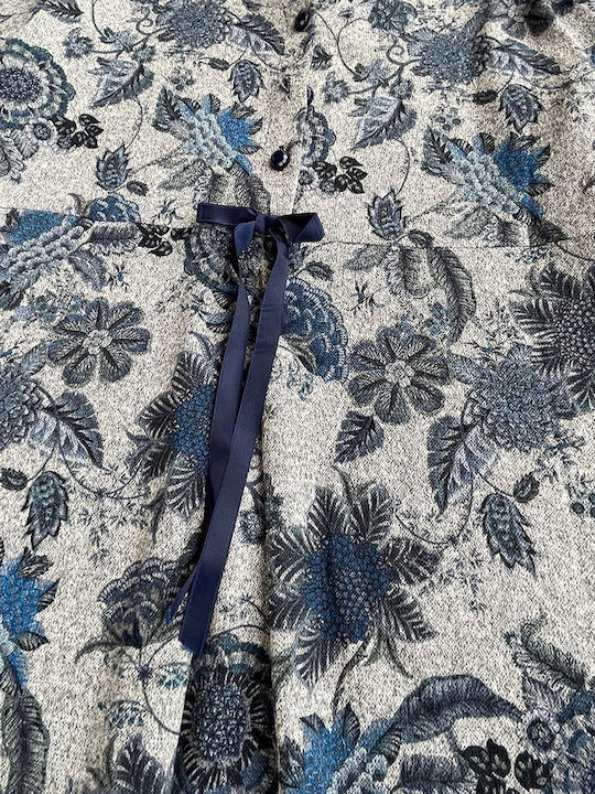 Jeannette Lingerie Χειμερινό Γυναικείο Νυχτικό Μπλε