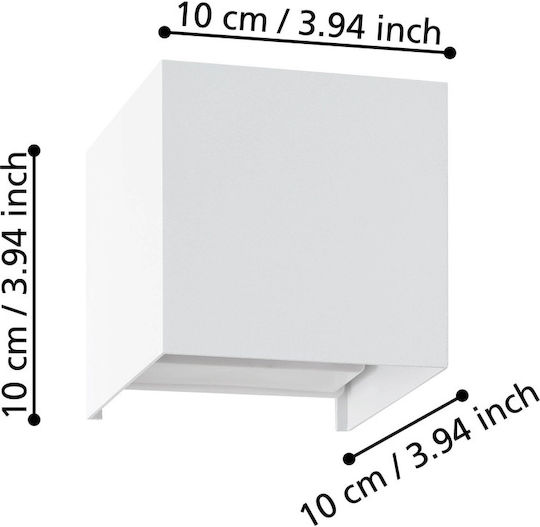 Eglo Wall Lamp with Integrated LED and Warm White Light 10x10x10cm