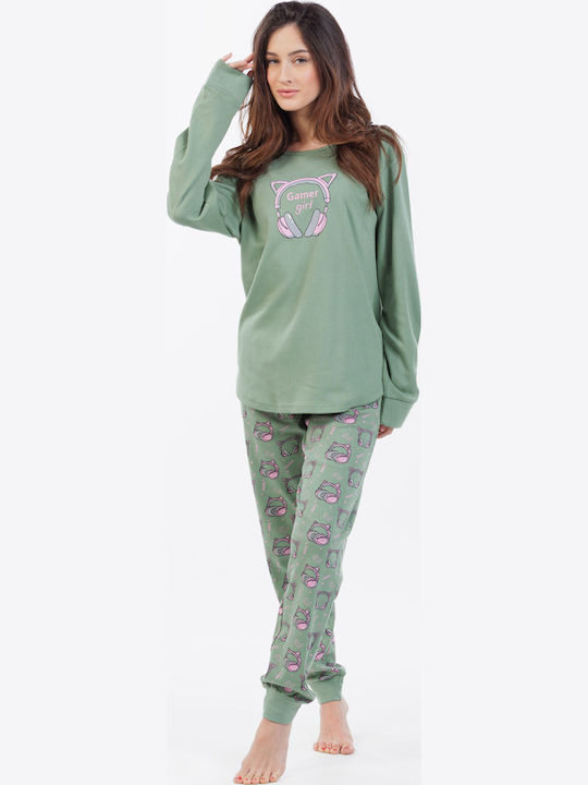 MEI Set Pijamale pentru Femei Green