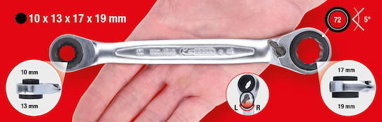Ks Tools Διπλό Κλειδί Πολύγωνο Ίσιο με Μηχανισμό Καστάνιας