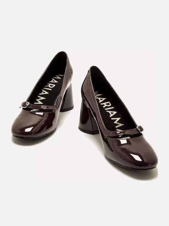 Pantofi cu toc Burgundy