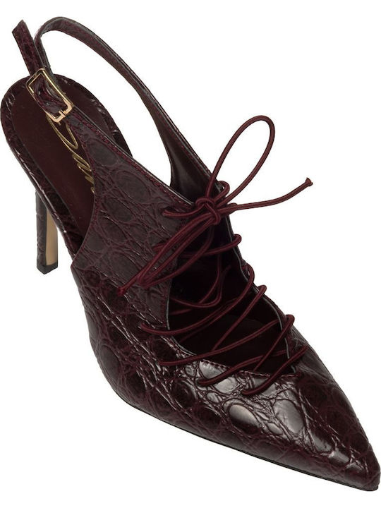 Leather Burgundy High Heels