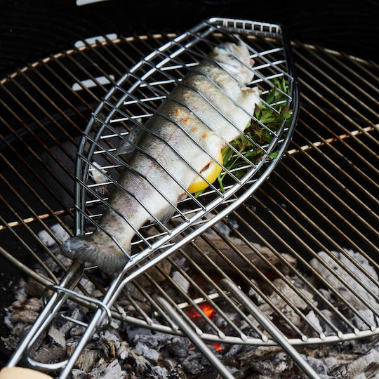 BarbeCook Dublu Inox Grătar de Gătit pentru Pește 66cmx14cmcm.