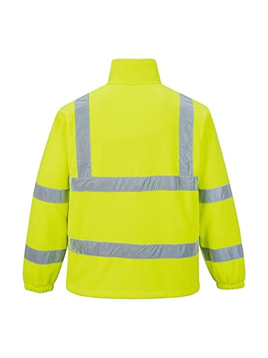 Portwest Reflective Work Jacket with Fleece Lining Yellow
