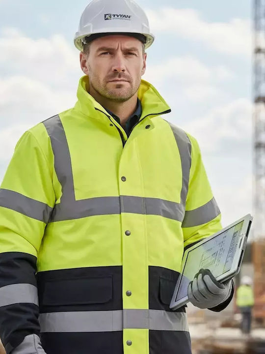 Cresman Tytan Work Jacket Reflective with Hood Yellow