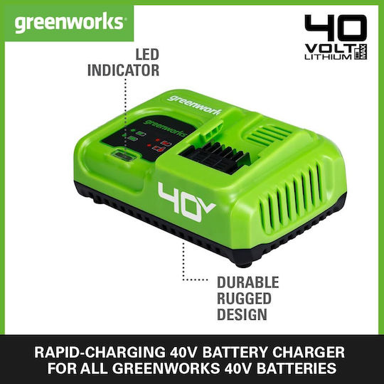 Greenworks Зарядно за Батерии за Инструменти 40V G40UC5