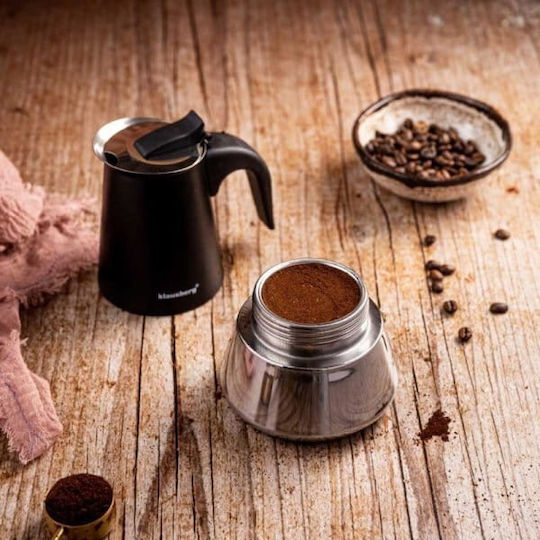 Klausberg Μπρίκι Espresso 4cups Inox Μαύρο