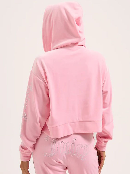 Juicy Couture Diamante Jacket Juicy Pink with Hood