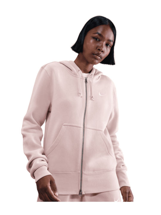 Women's Sweatshirt Jacket Hooded Pink