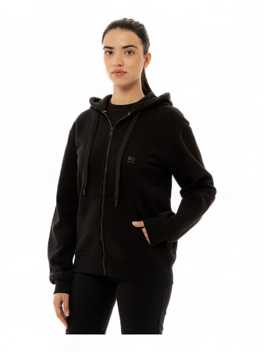Women's Sweatshirt Jacket Hooded Black