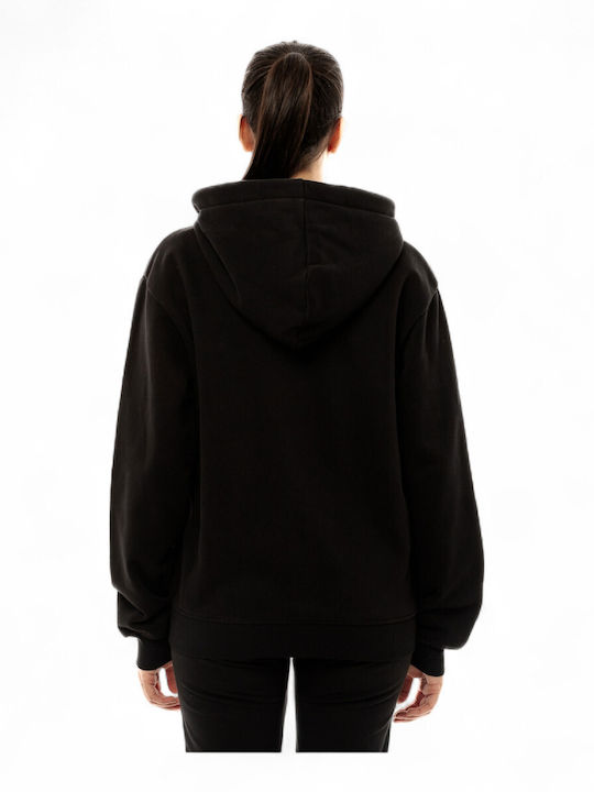 Women's Sweatshirt Jacket Hooded Black