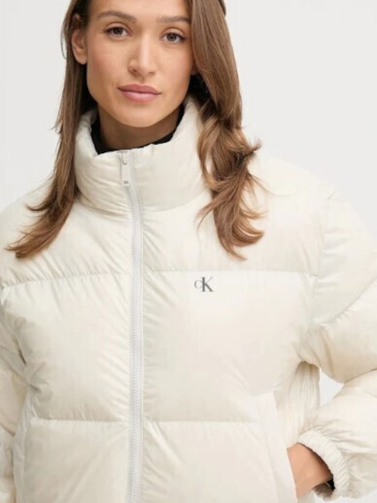Women's Crop Puffer Jacket for Winter High-shine
