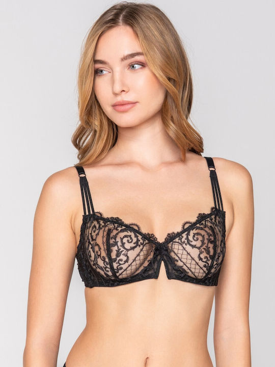Balconette Balconette Bra without Padding Underwire Black