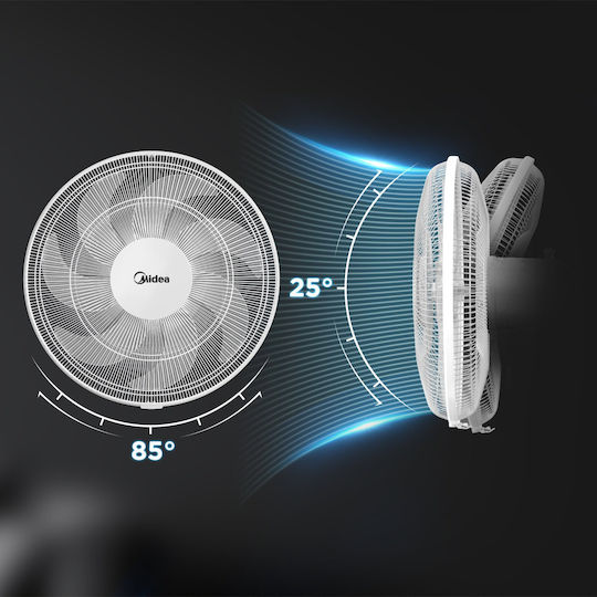 Midea Ανεμιστήρας Ορθοστάτης 50W Διαμέτρου 40cm με Τηλεχειριστήριο Λευκός